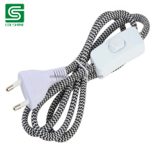 European VDE Wire Power Cable 2 Pin EU Plug Lamp Power Cord with on/off Switch